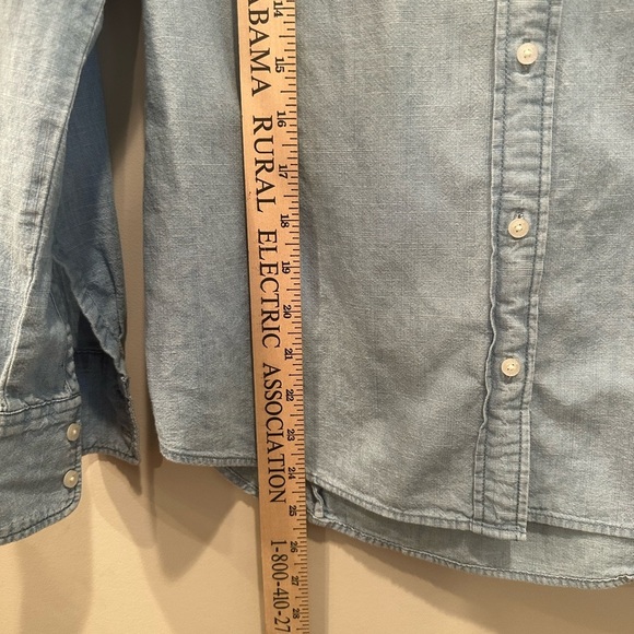 J. Crew Factory Light Blue Denim Shirt Chambray Denim Staple Neutral Sz XS - Picture 4 of 7
